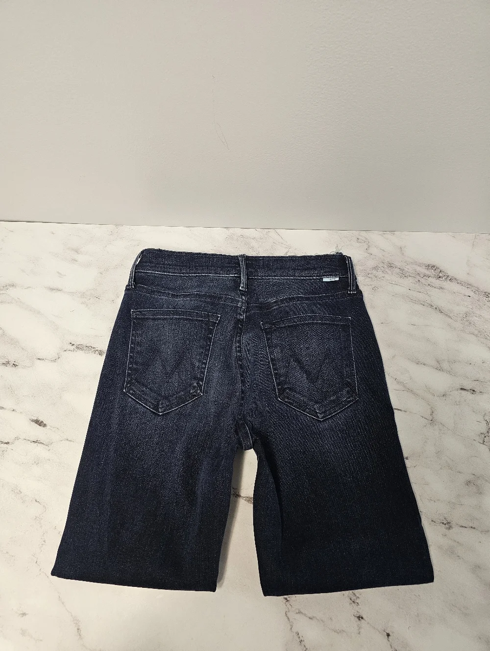 MOTHER Stunner Zip Ankle Fray High Rise Skinny Dark Blue‎ Jeans 28 Preowned